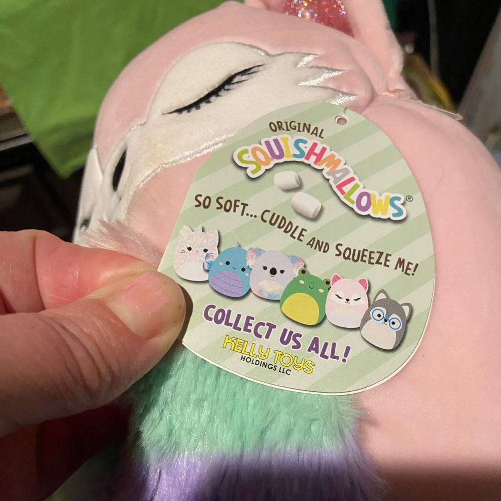 8” pink fox Squishmallow with rainbow hair - Picture 4 of 5
